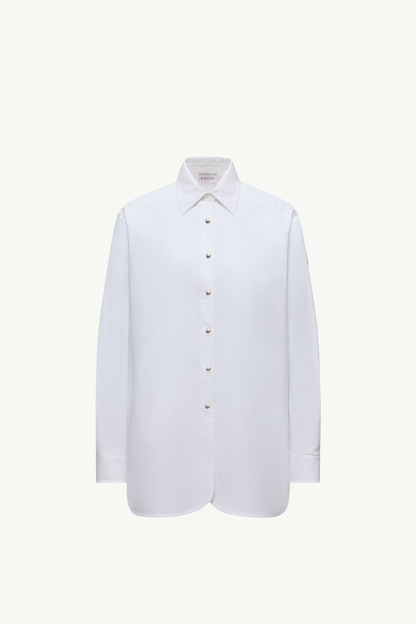 Oxford Cotton Long Sleeve Shirt Women White Moncler 2