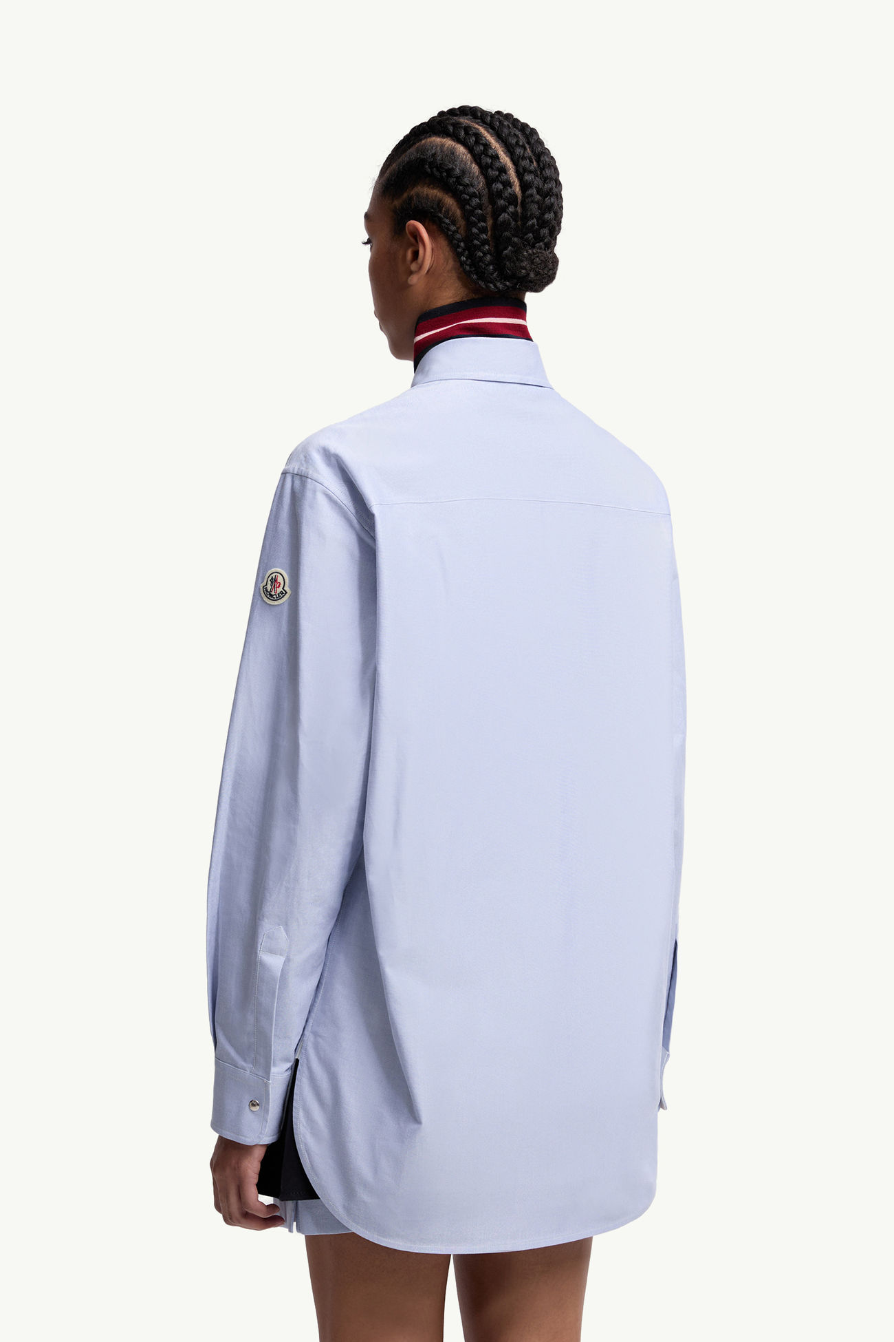 Oxford Cotton Long Sleeve Shirt Women Light Blue Moncler 4