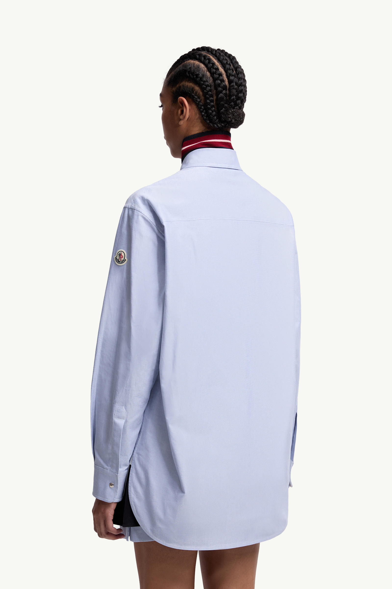 Oxford Cotton Long Sleeve Shirt Women Light Blue Moncler 4