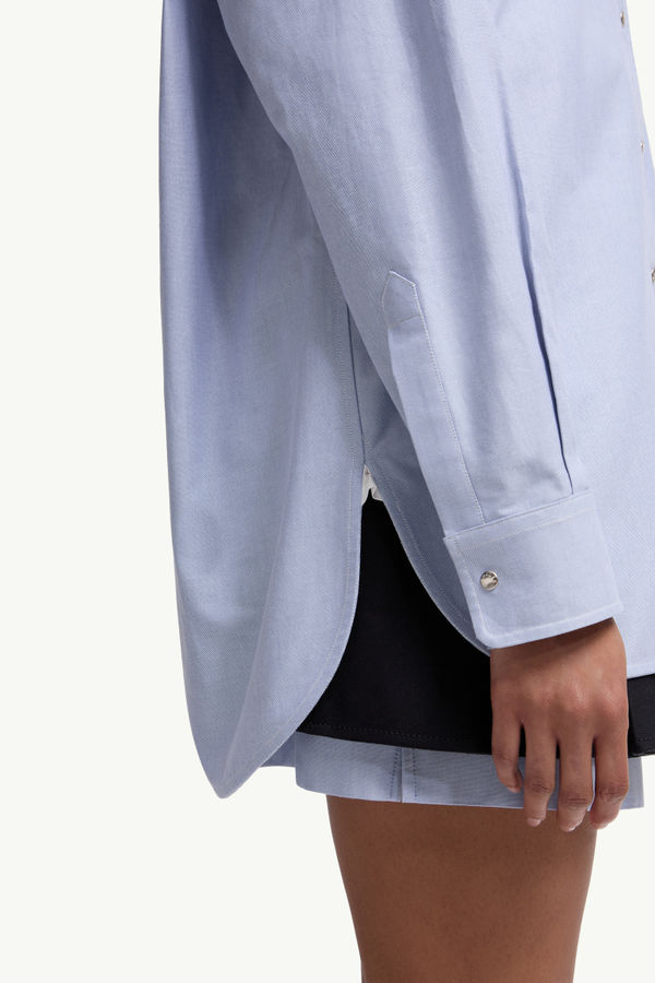 Oxford Cotton Long Sleeve Shirt Women Light Blue Moncler 5