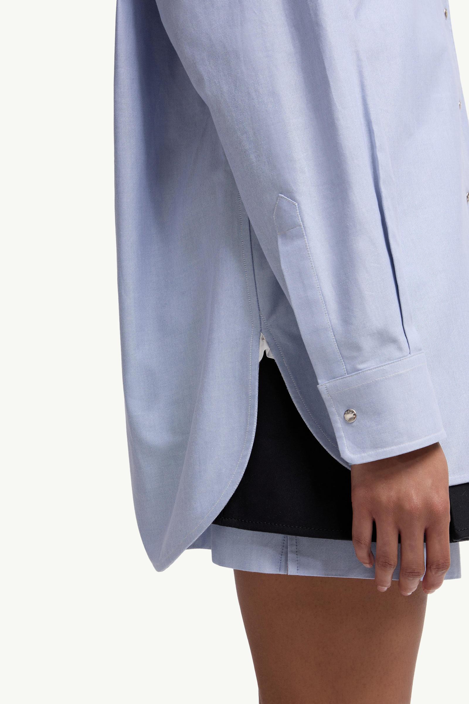 Oxford Cotton Long Sleeve Shirt Women Light Blue Moncler 5