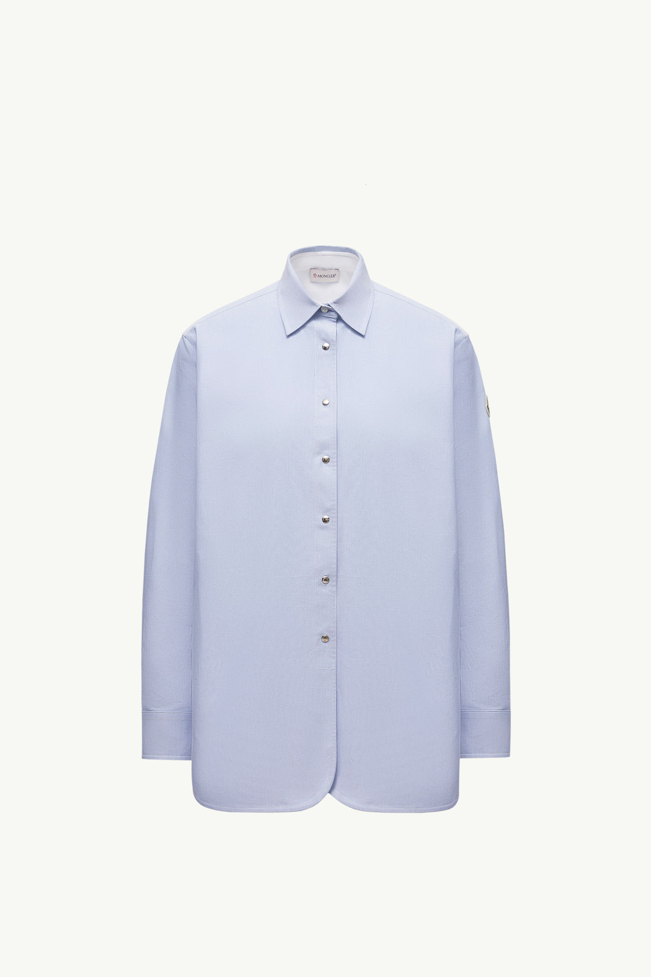 Oxford Cotton Long Sleeve Shirt Women Light Blue Moncler 2