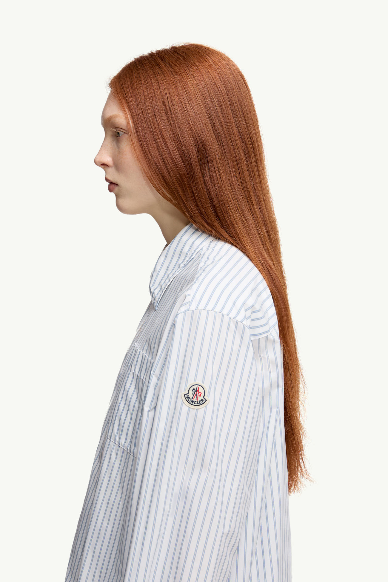 Polo de manga larga a rayas Mujer Blanco & Azul Claro Moncler 1