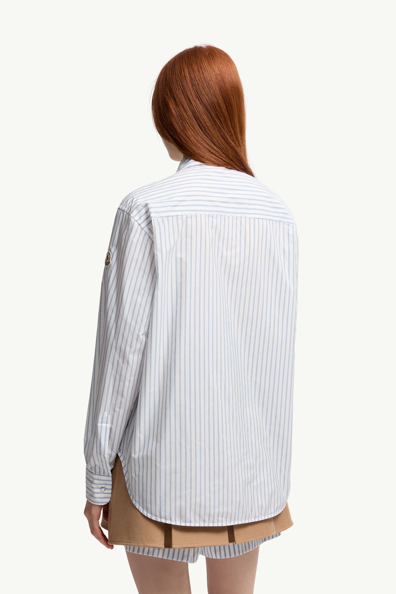 Polo de manga larga a rayas Mujer Blanco & Azul Claro Moncler 4