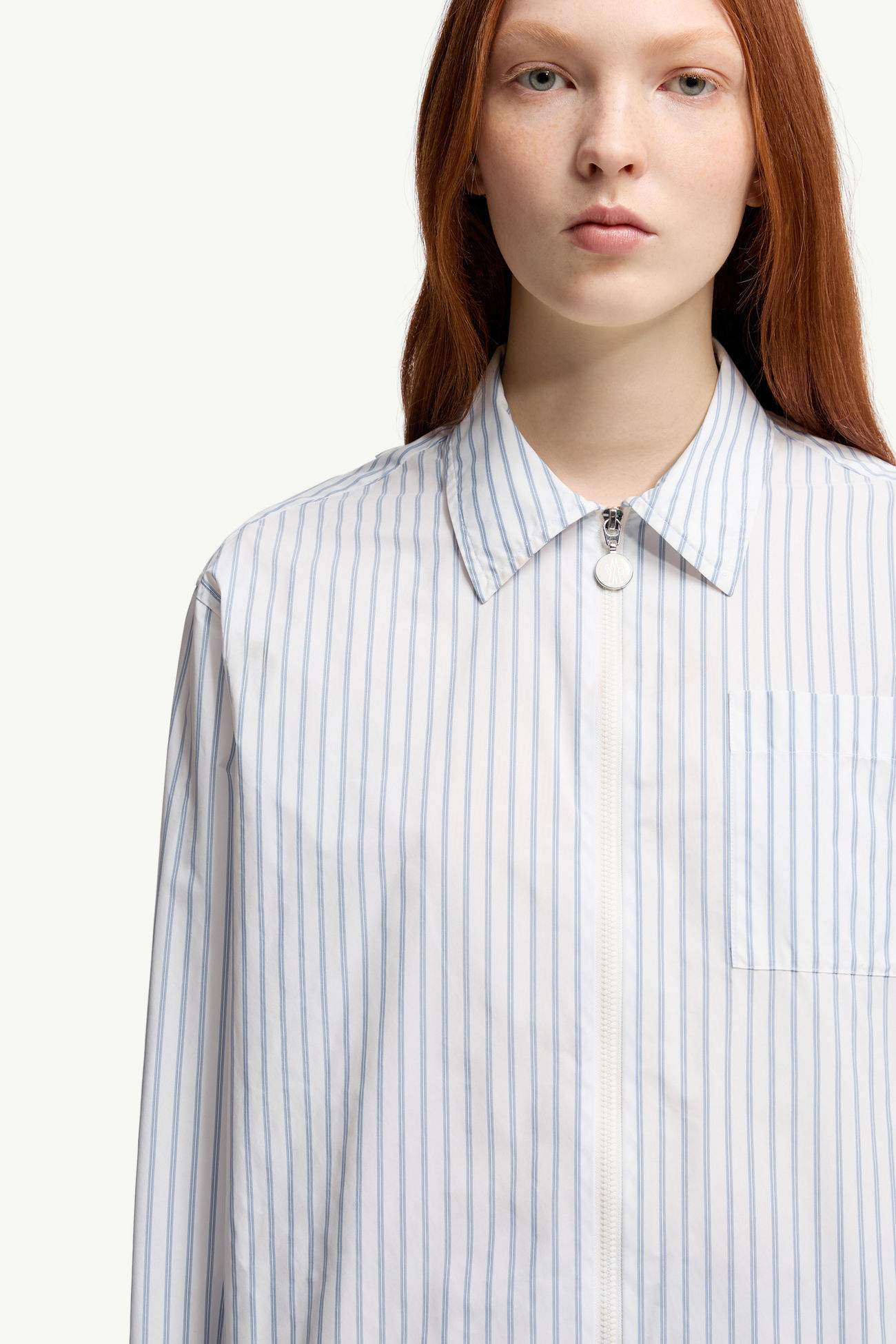 Polo de manga larga a rayas Mujer Blanco & Azul Claro Moncler 5