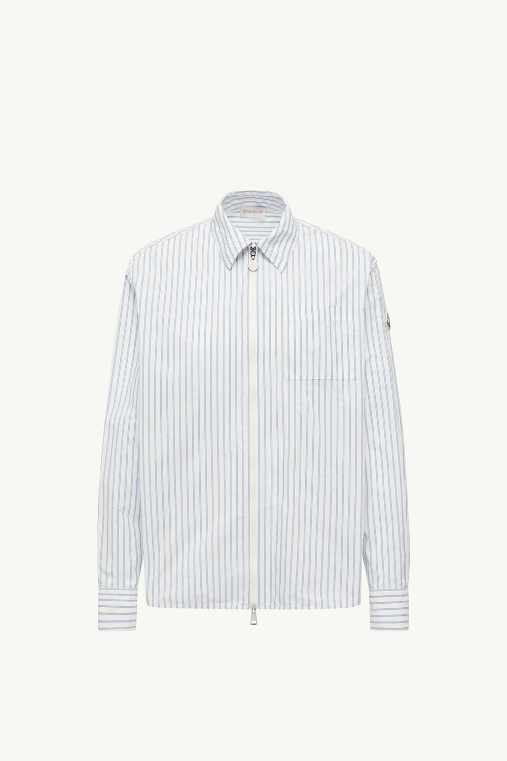 Striped Long Sleeve Shirt Women White & Light Blue Moncler 2
