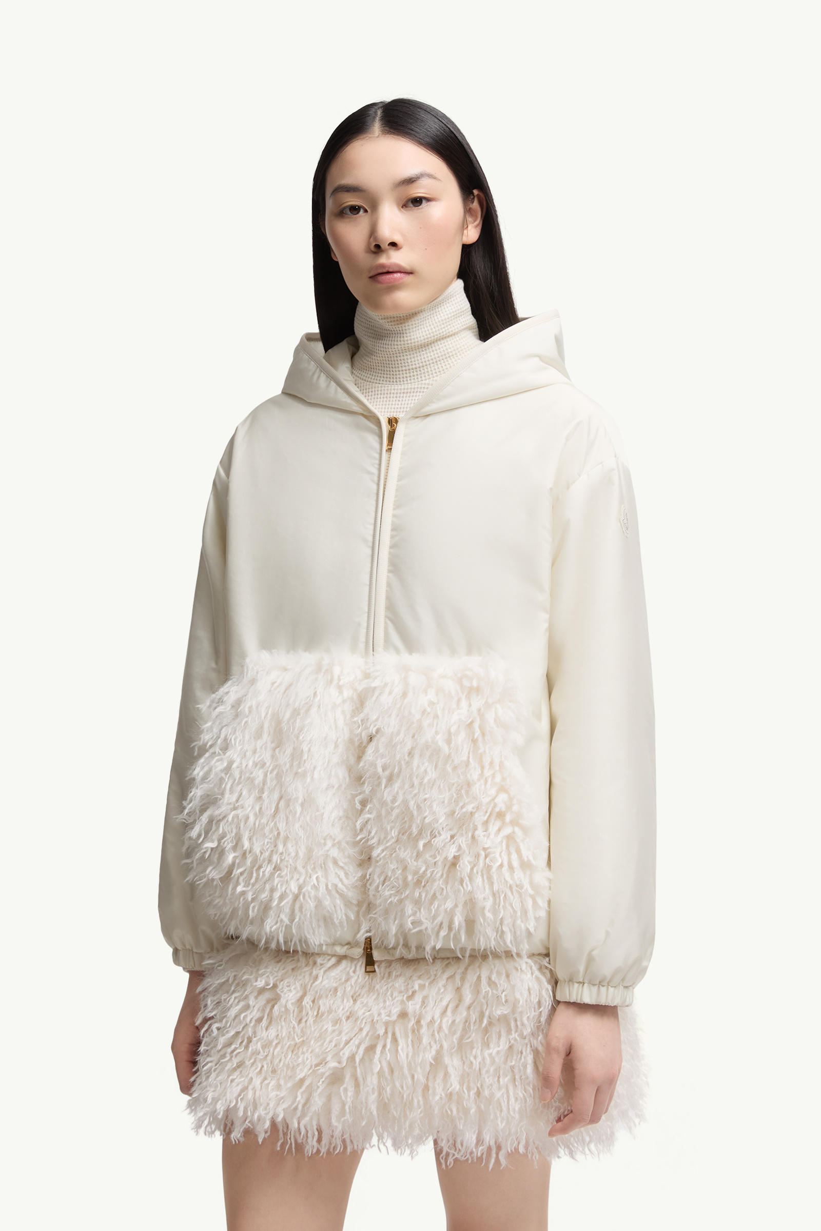 Sudadera con capucha y cremallera Mujer Blanco Moncler 3