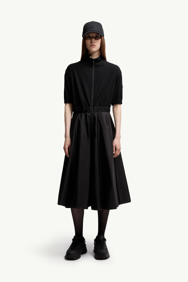 Satin Midi Dress Women Black Moncler 0