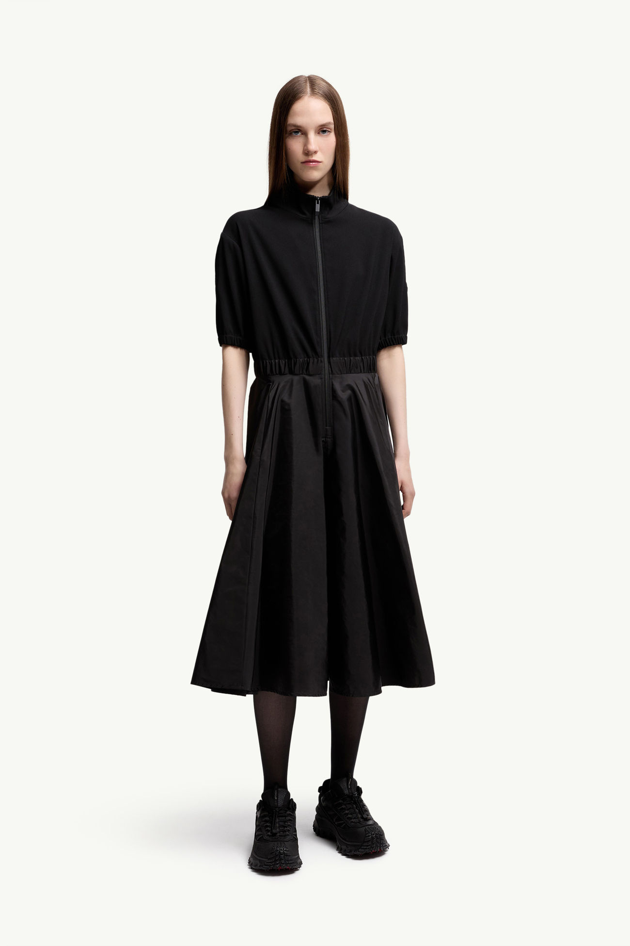 Midi-Kleid aus Satin Damen Schwarz Moncler 3
