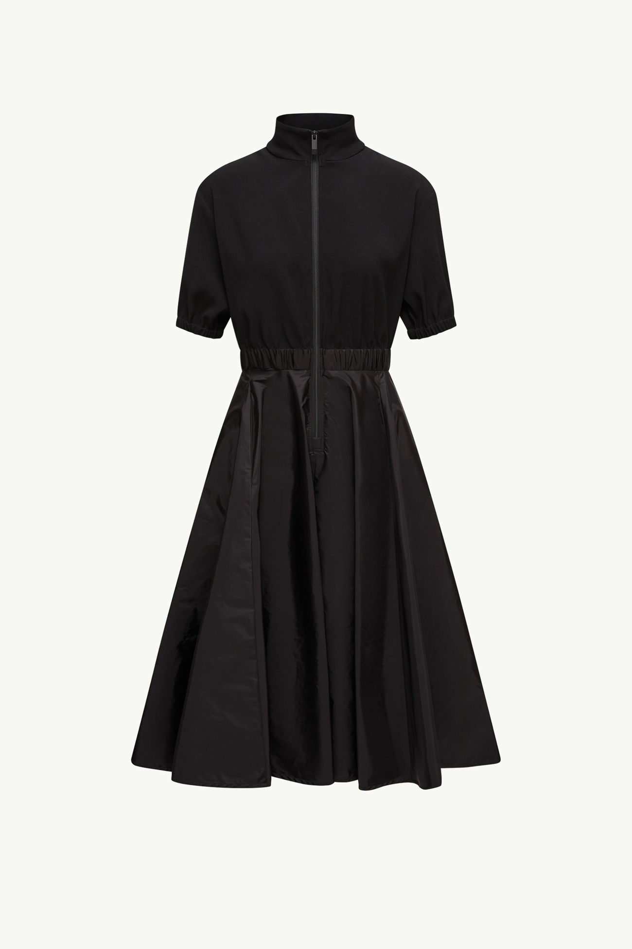 Vestido midi de satén Mujer Negro Moncler 2