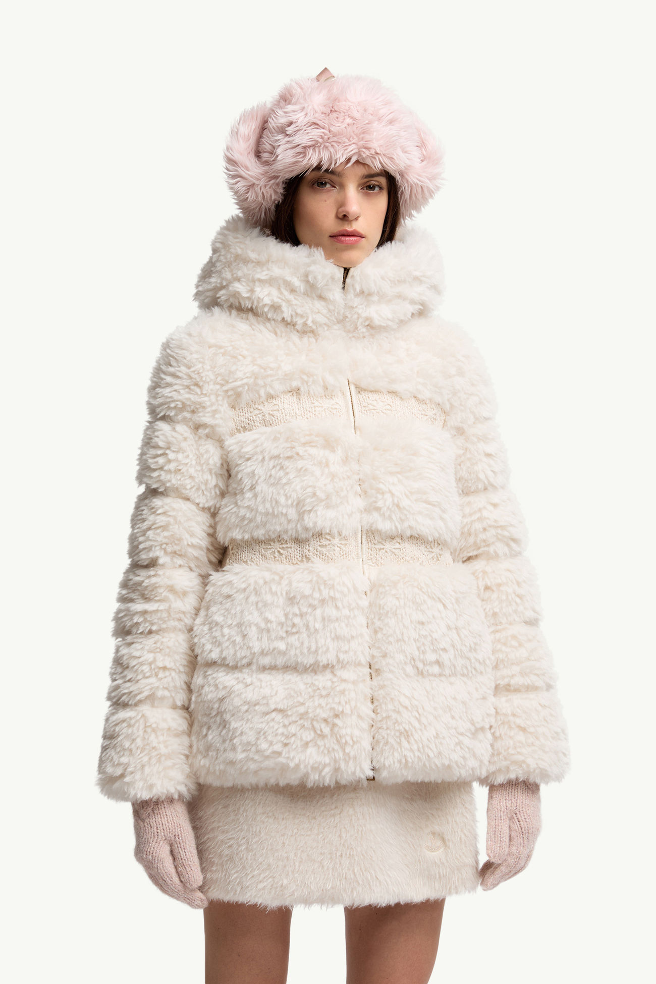 羊駝毛混紡手套 女士 玫瑰粉紅色 Moncler 1