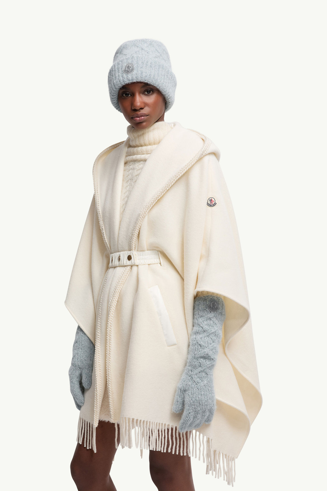 Handschuhe aus Alpakamischung Damen Hellblau Moncler 1