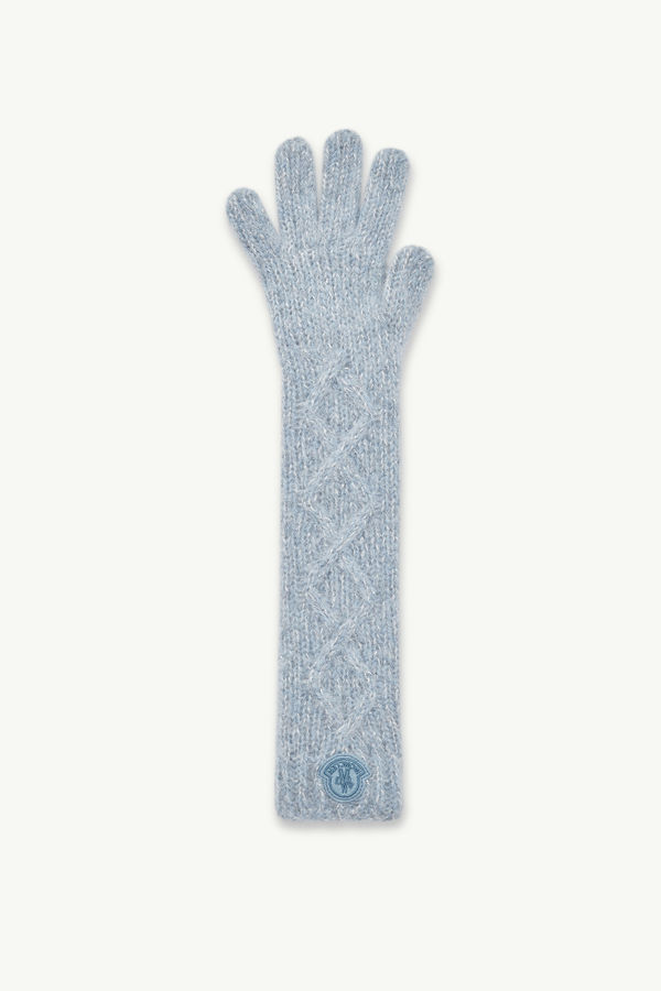Alpaca Blend Gloves Women Light Blue Moncler 0
