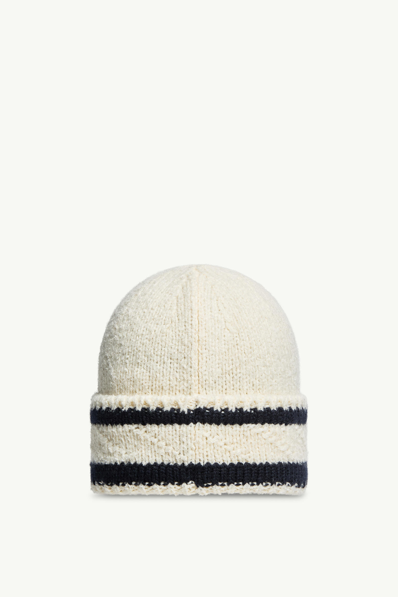 Gorro de mezcla de lana y algodón a rayas Mujer Azul oscuro Moncler 3