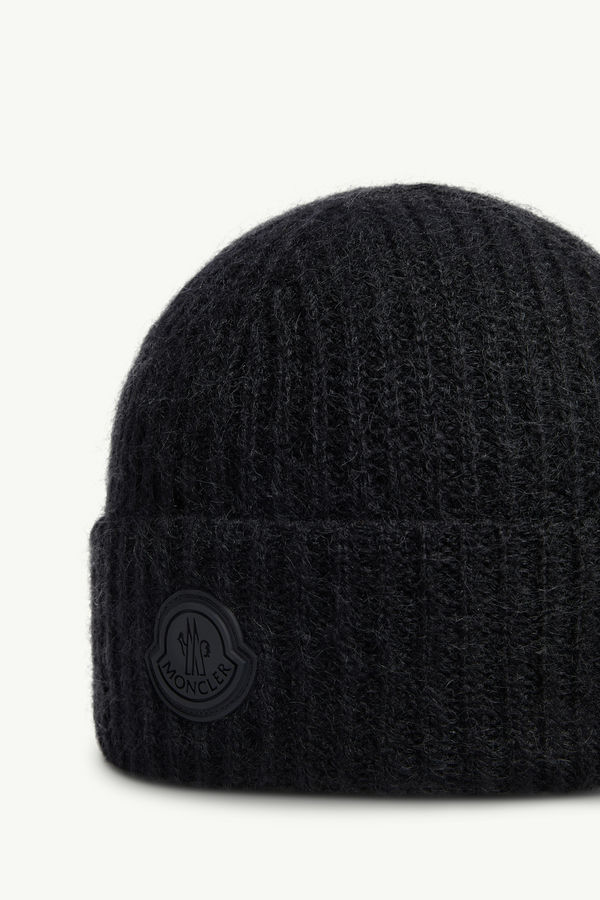 Wool & Mohair Blend Beanie Women Black Moncler 2