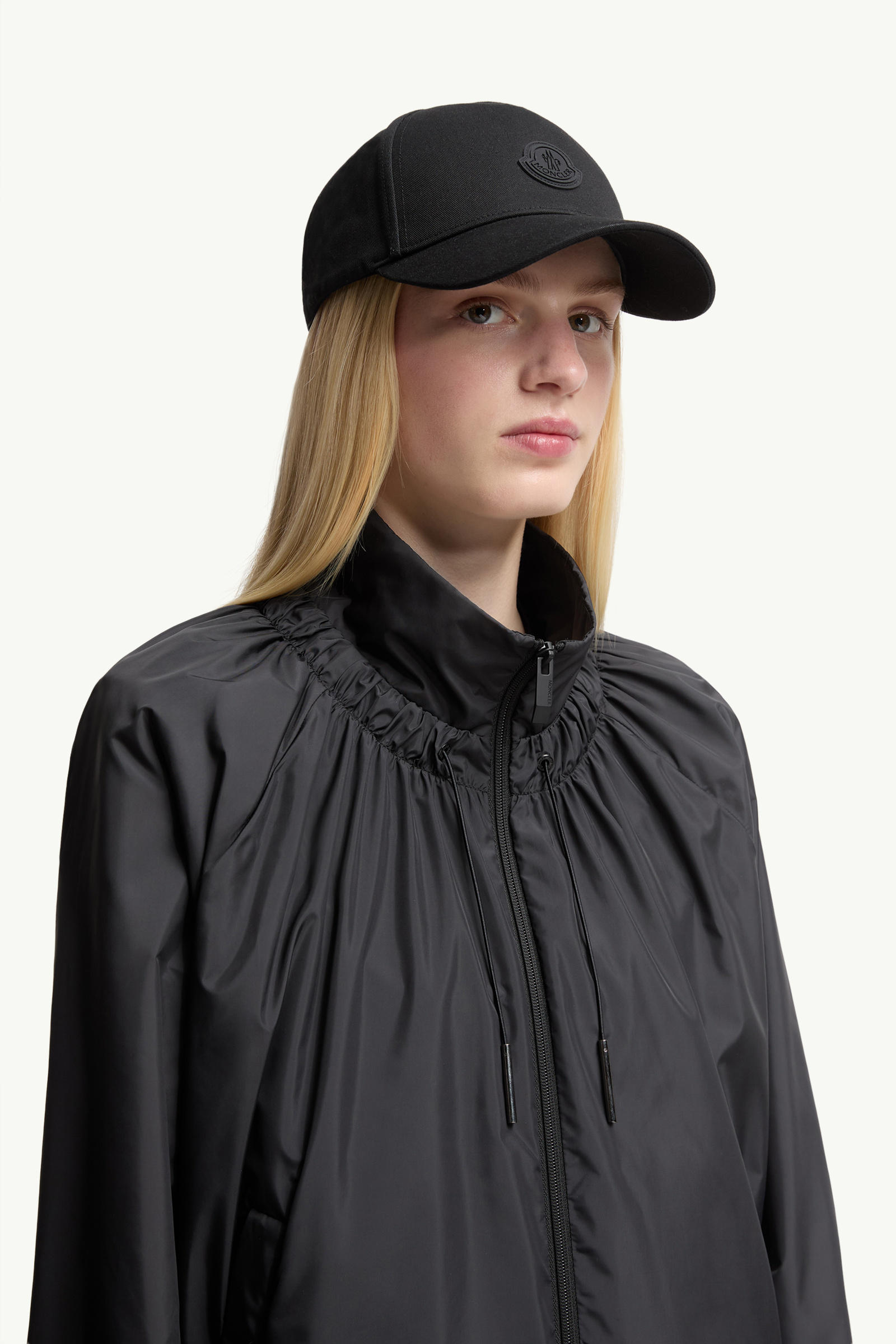 Cotton Gabardine Baseball Cap Women Black Moncler 1