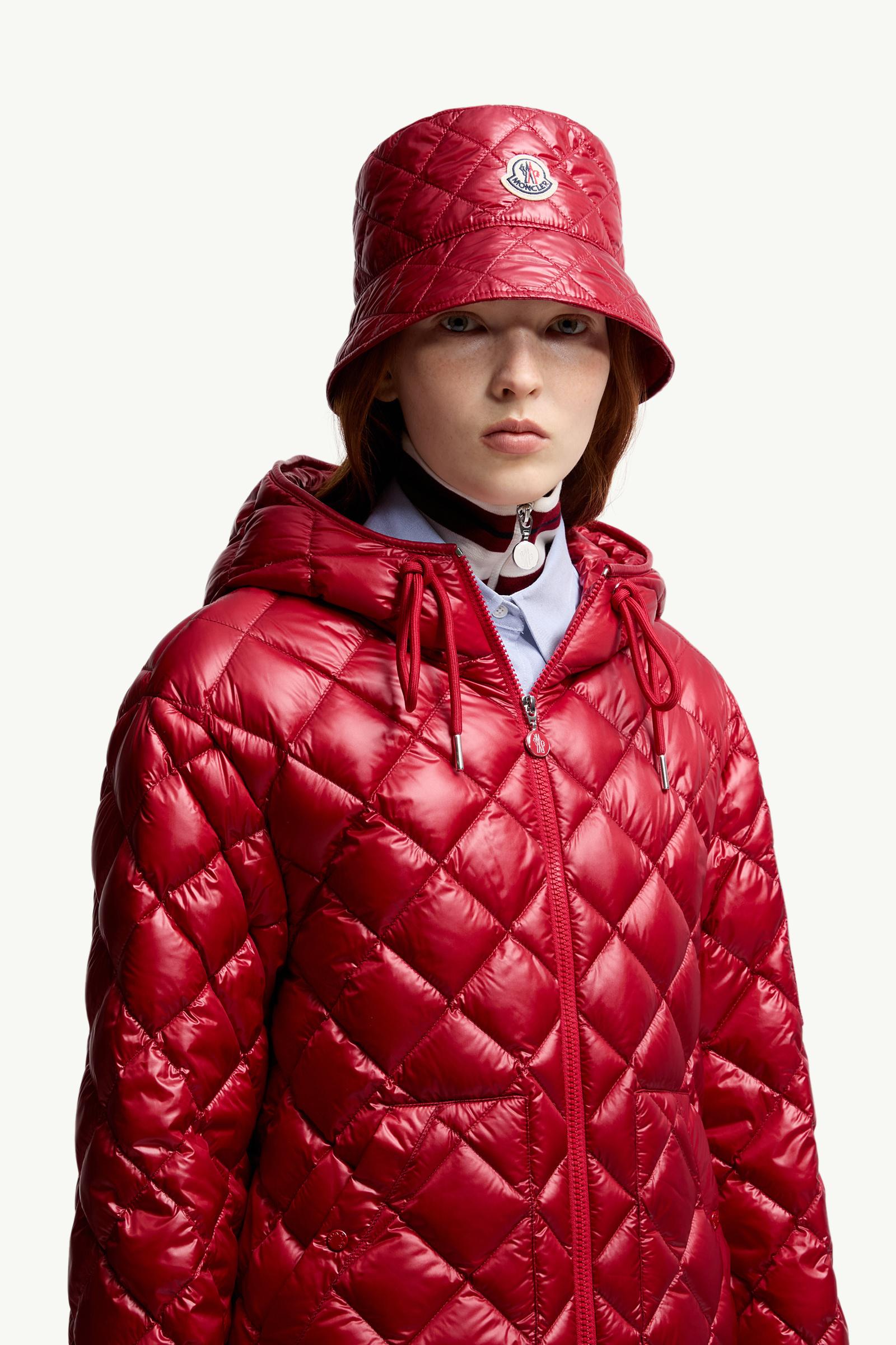 Diamond-Quilted Padded Bucket Hat Women Red Moncler 1