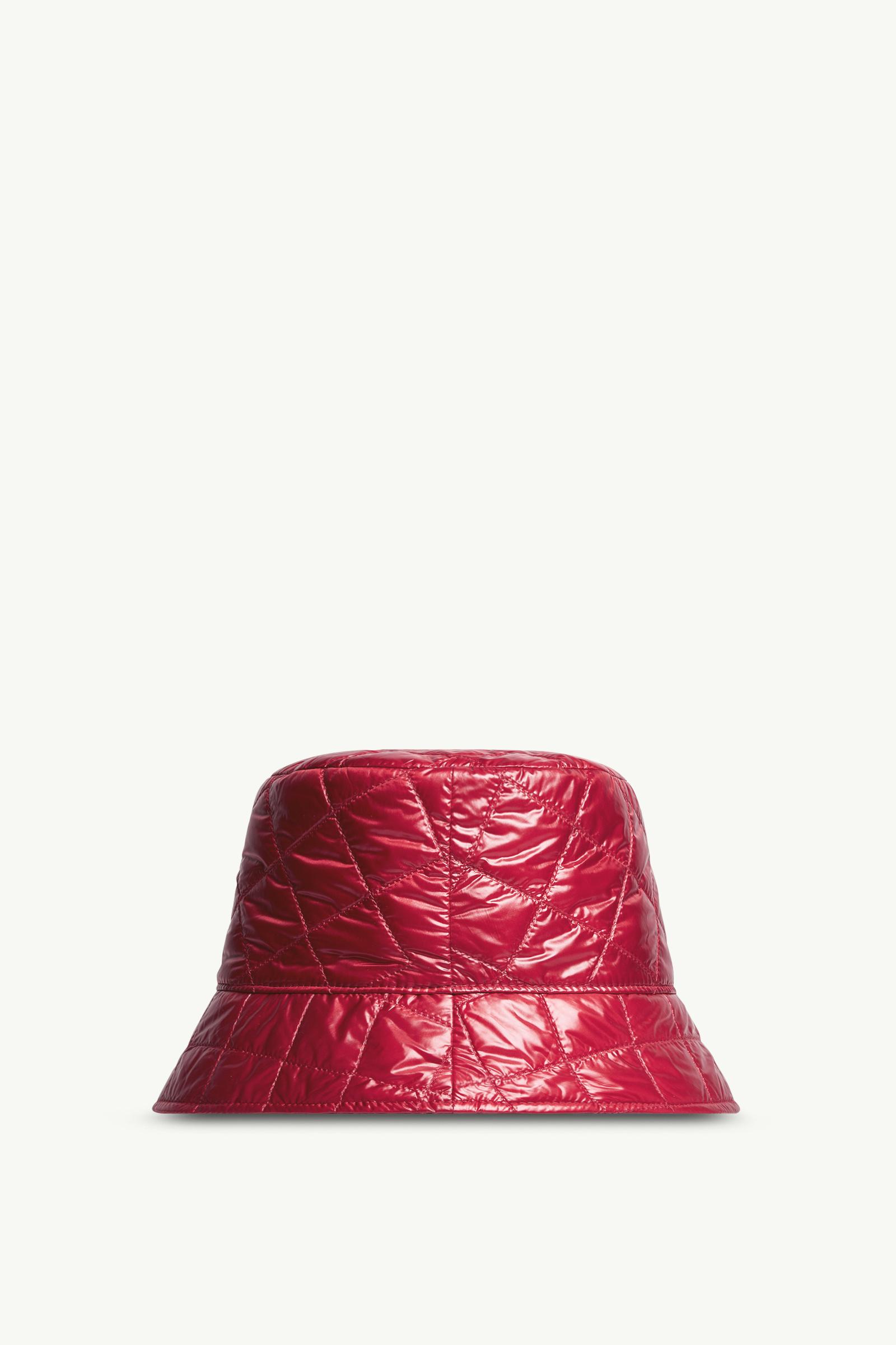 Red Diamond-Quilted Padded Bucket Hat - Hats & Beanies for Women