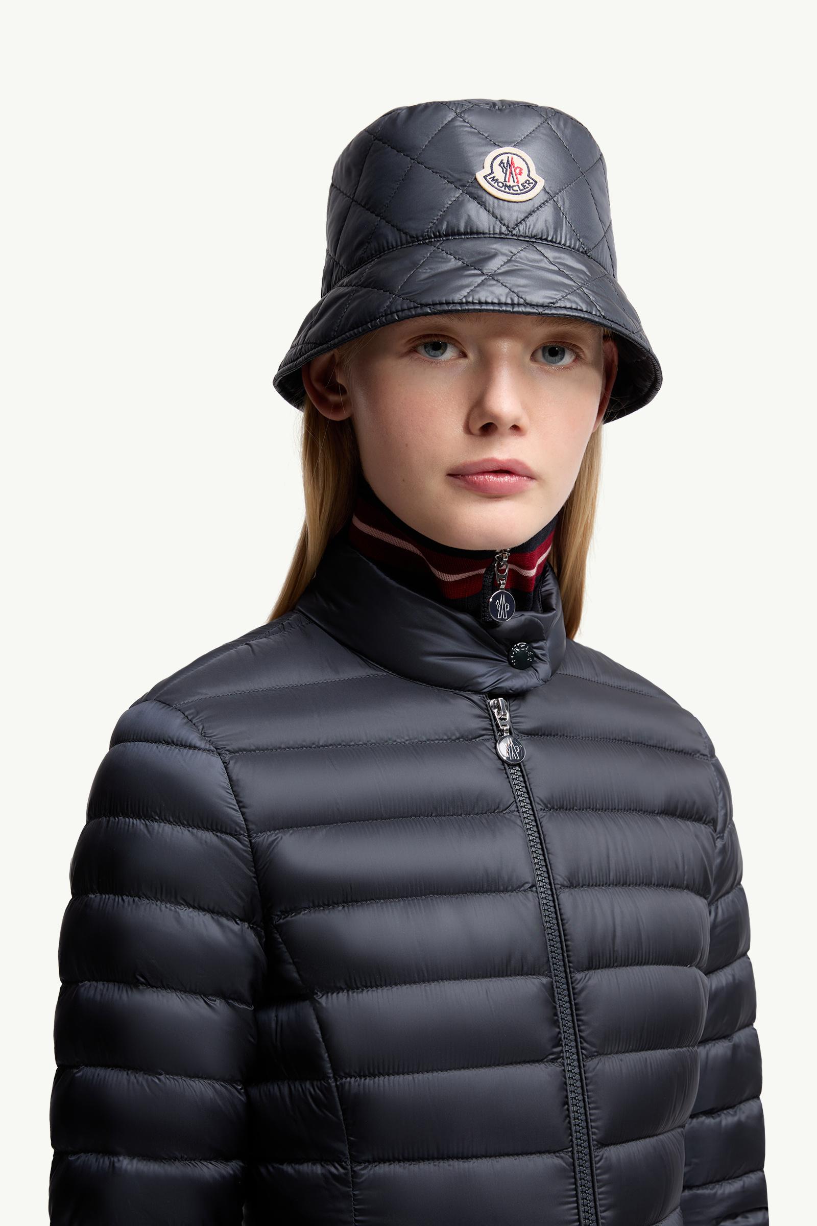 Diamond-Quilted Padded Bucket Hat Women Navy Blue Moncler 1