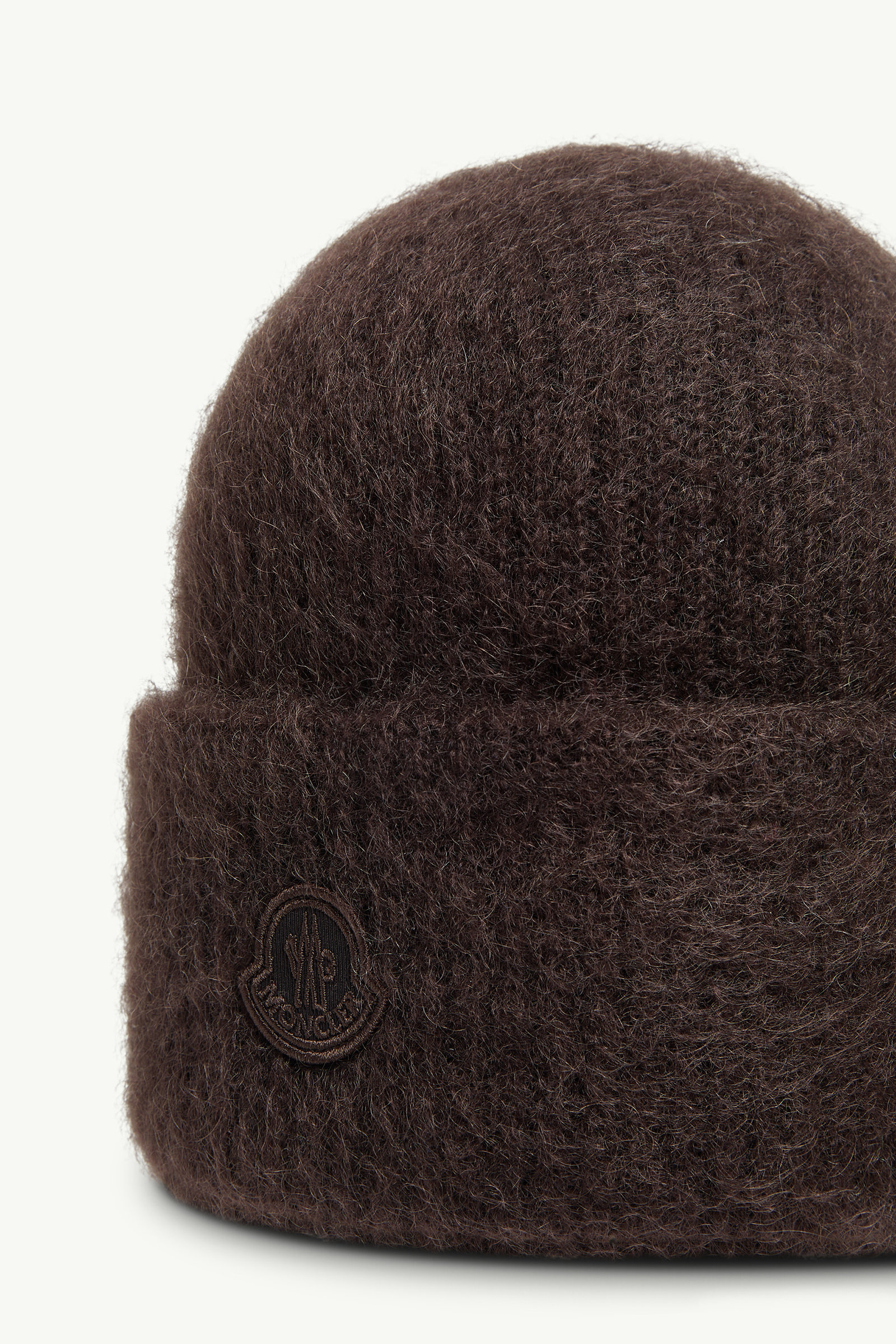 Mohair & Wool Blend Beanie Women Dark Brown Moncler 2