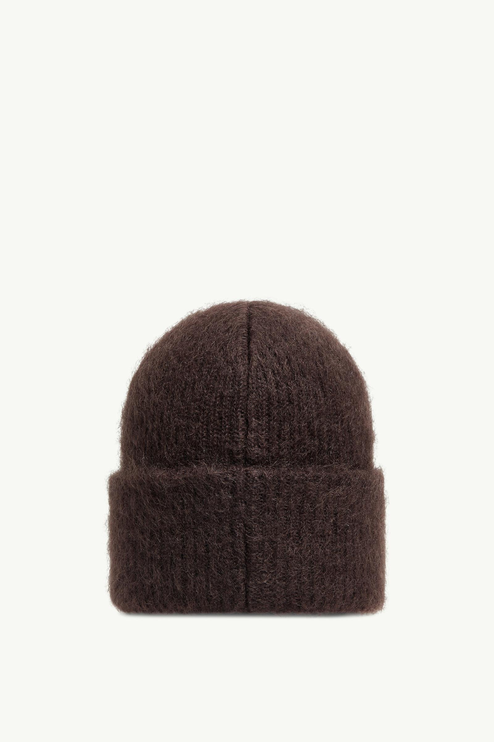 Dark Brown Mohair & Wool Blend Beanie - Hats & Beanies for