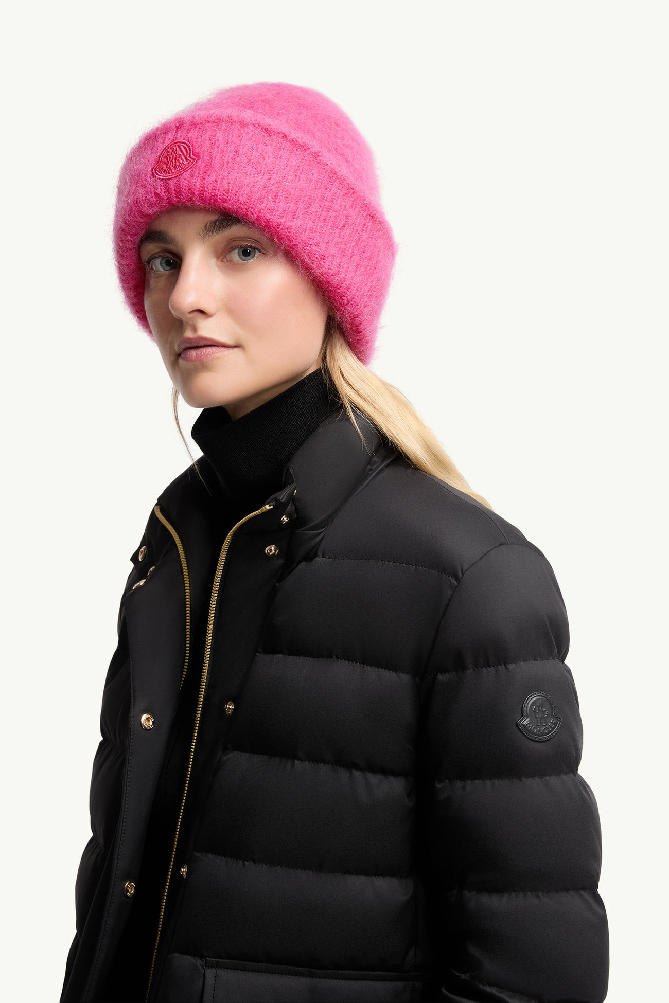 馬海毛羊毛混紡冷帽 女士 品紅色 Moncler 1