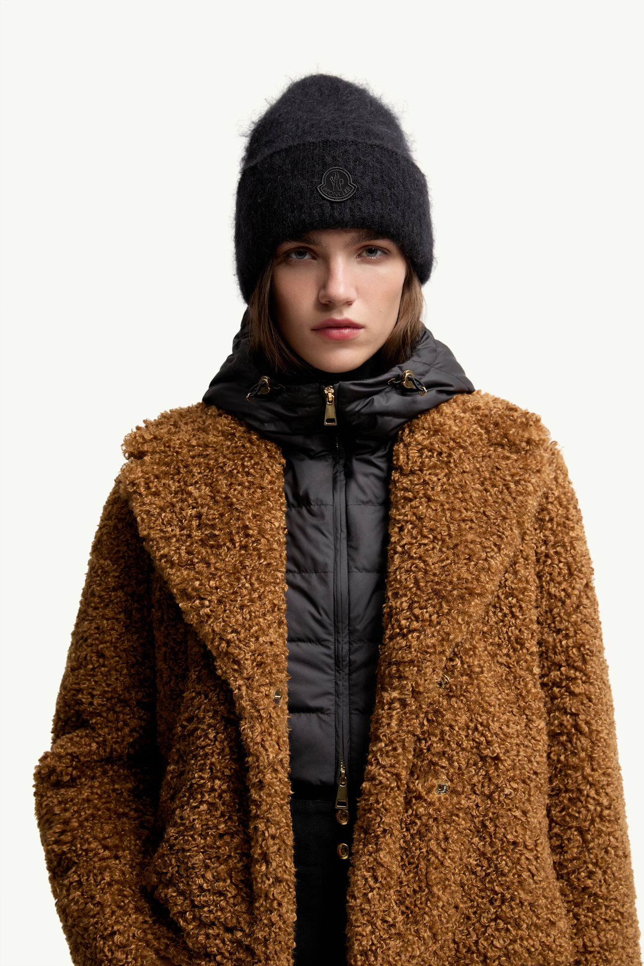 Mohair & Wool Blend Beanie Women Black Moncler 1