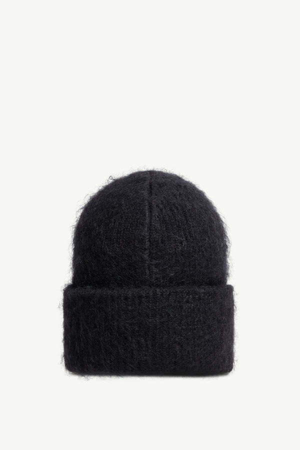 Mohair & Wool Blend Beanie Women Black Moncler 3