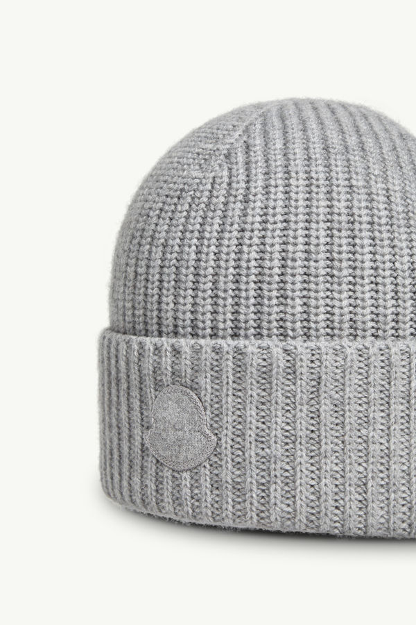 Cashmere Beanie Women Gray Moncler 2
