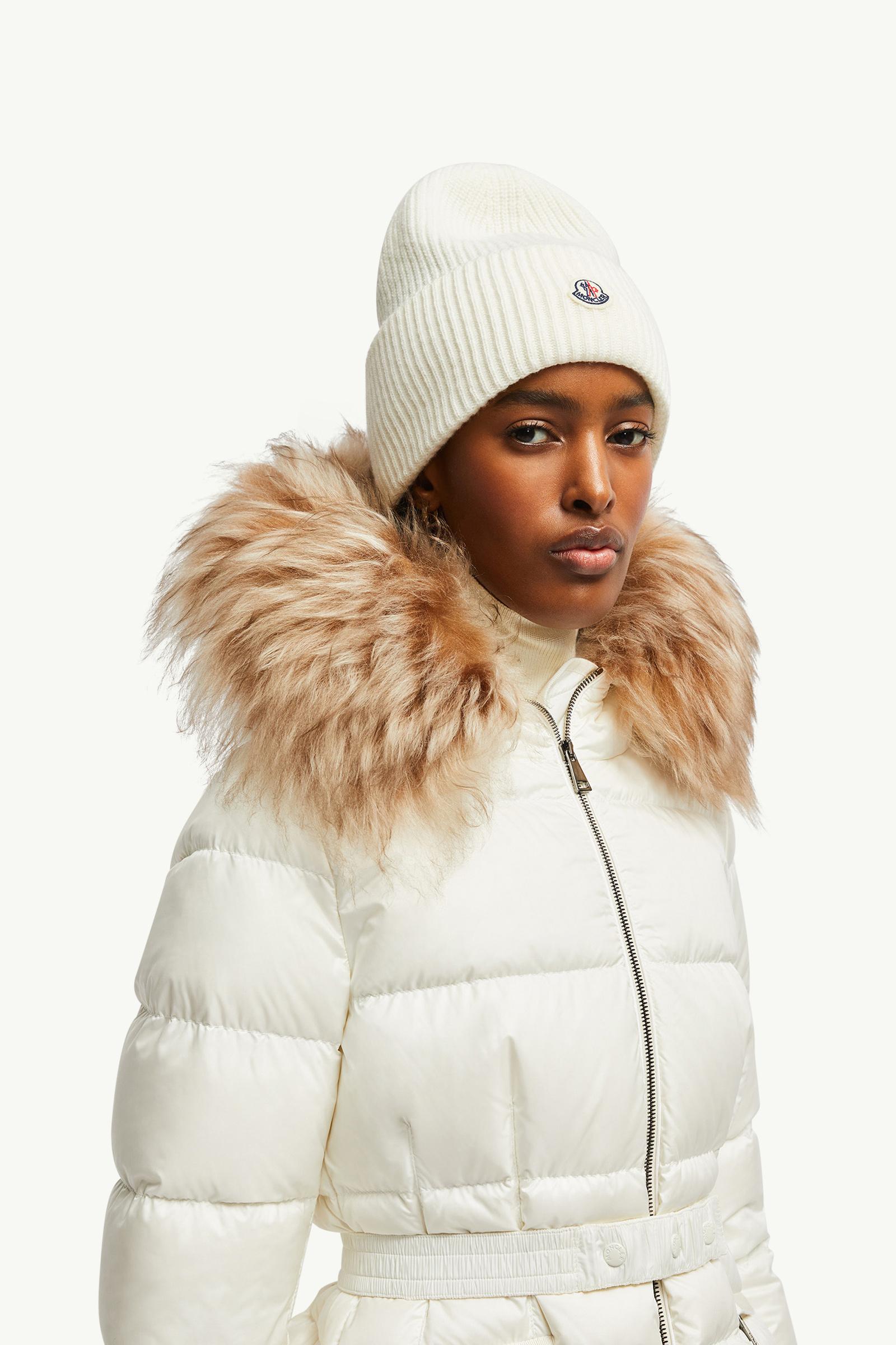 Wool Beanie Women White Moncler 1