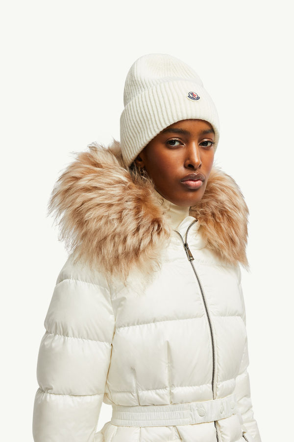 Wool Beanie Women White Moncler 1