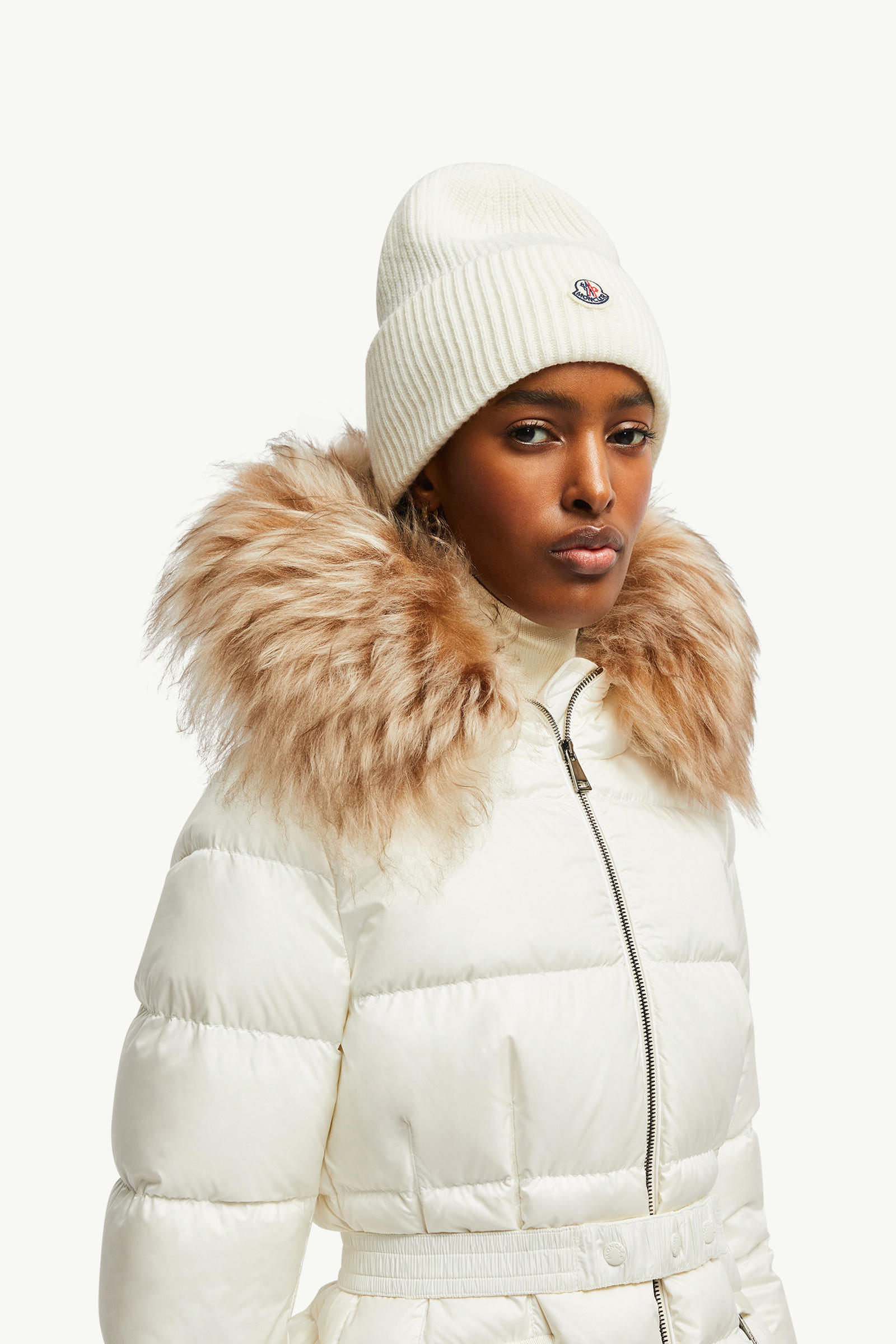 Wool Beanie Women White Moncler 1