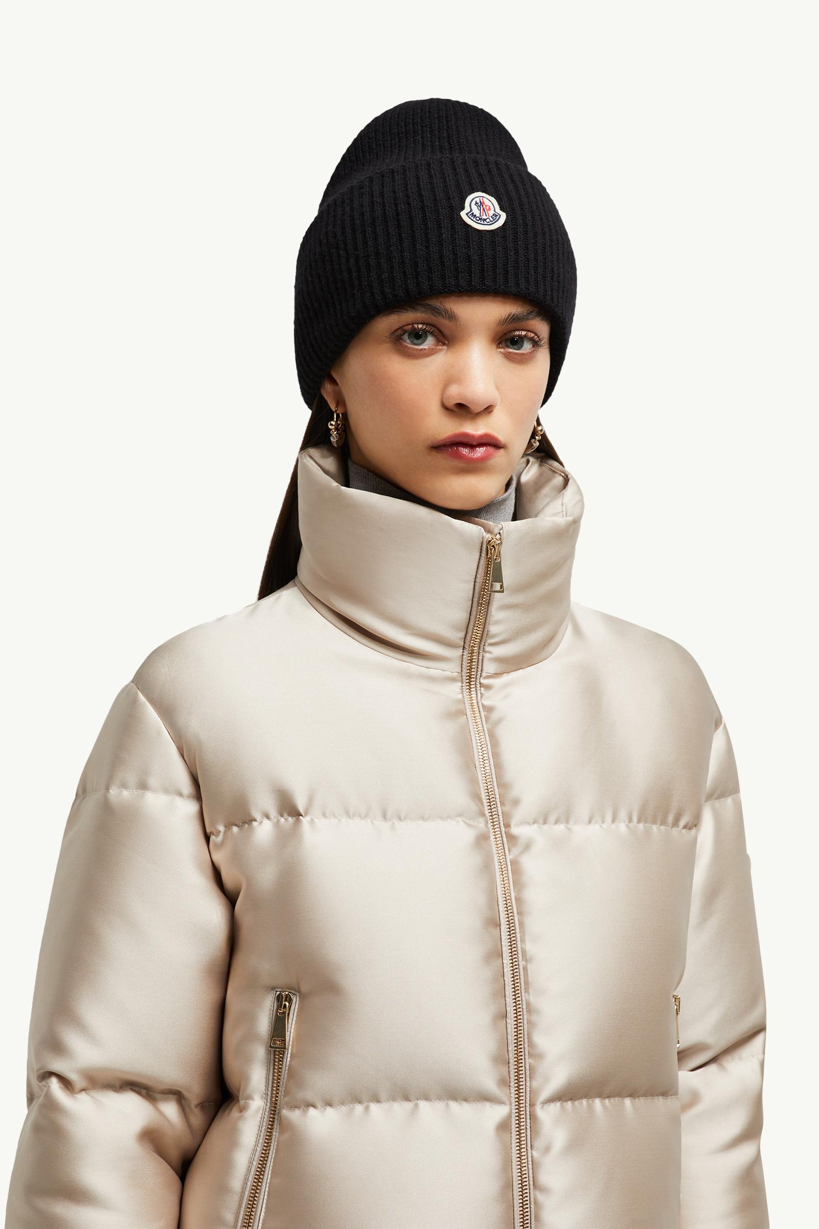 Wool Beanie Women Black Moncler 1