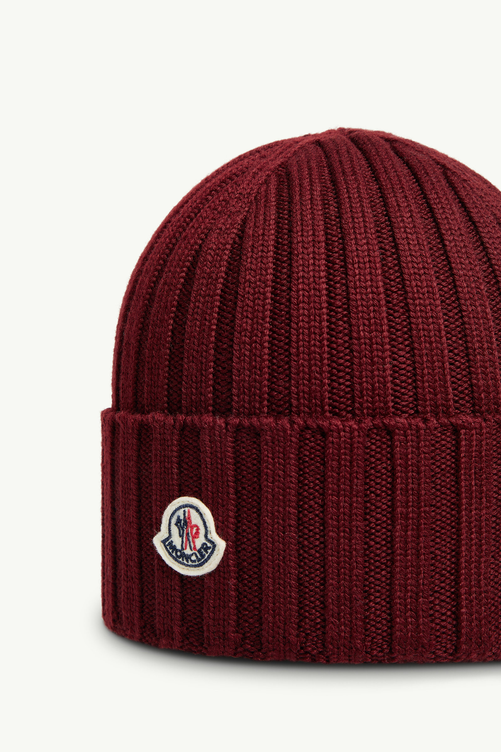 Wool Beanie Women Burgundy Moncler 2