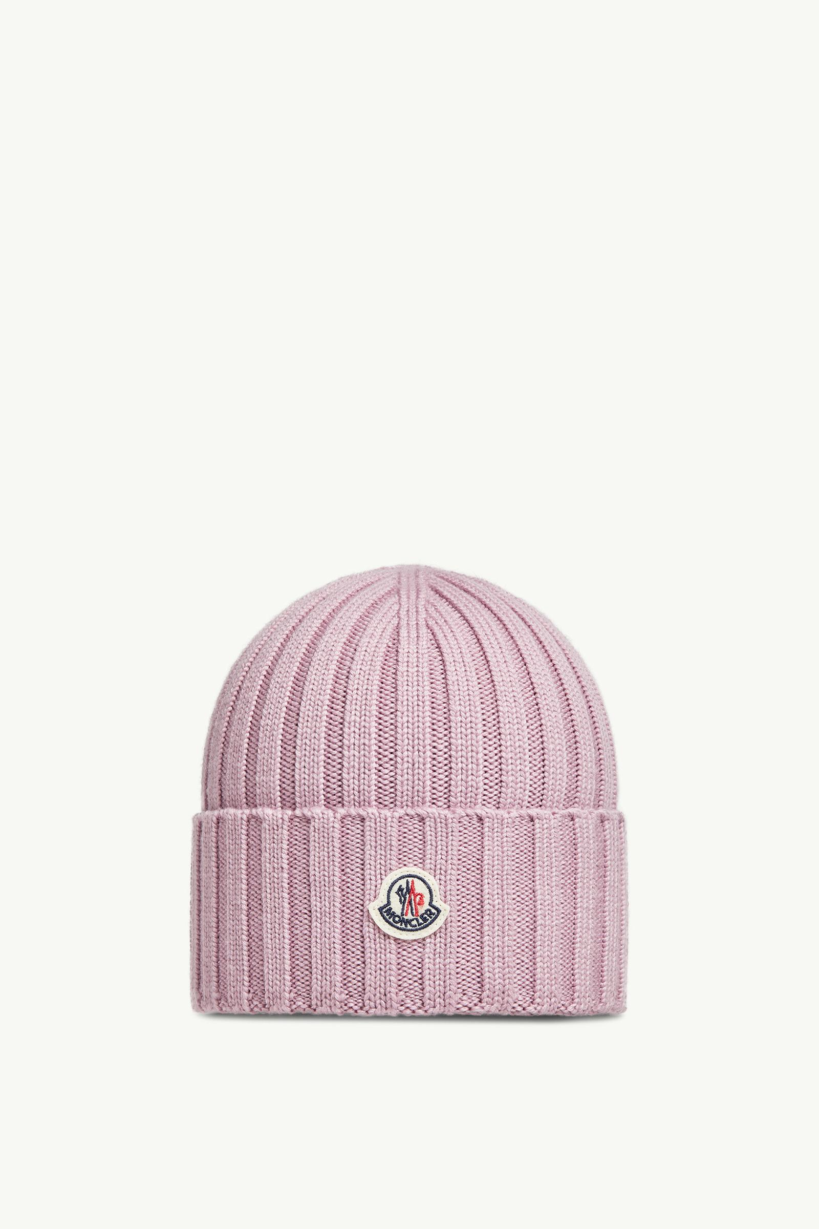 MONCLER ピンク ニット帽 ファー付き ピンク ニットキャップ : ハット 
