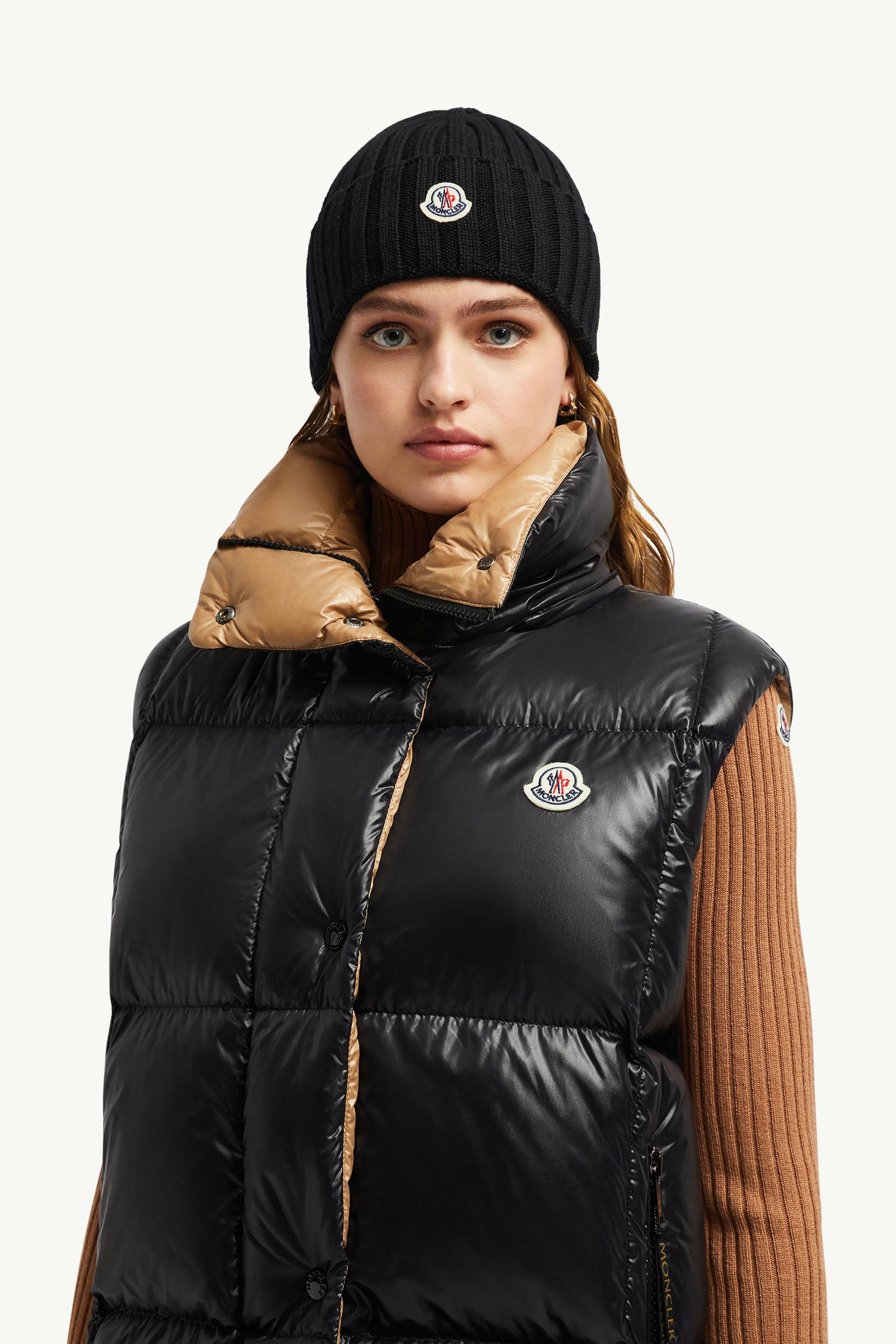 Wool Beanie Women Black Moncler 1