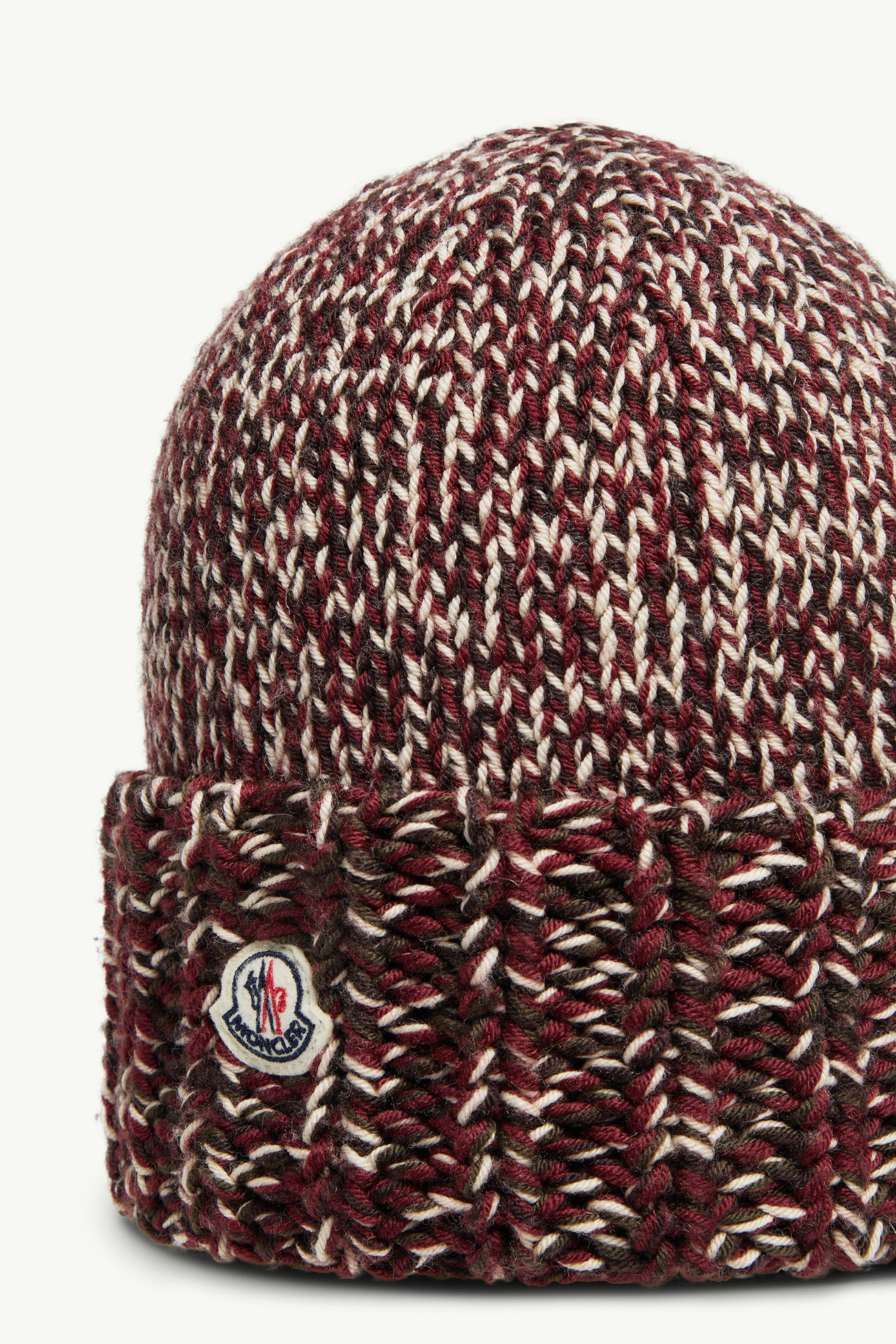 四股花色羊毛混紡冷帽 女士 酒紅色 Moncler 2