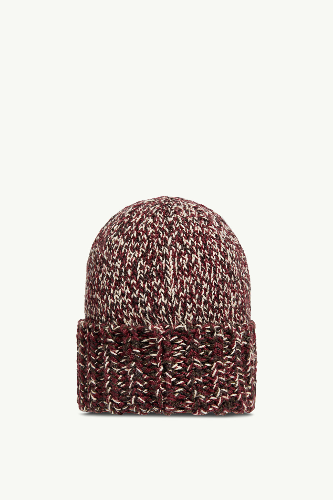 四股花色羊毛混紡冷帽 女士 酒紅色 Moncler 3