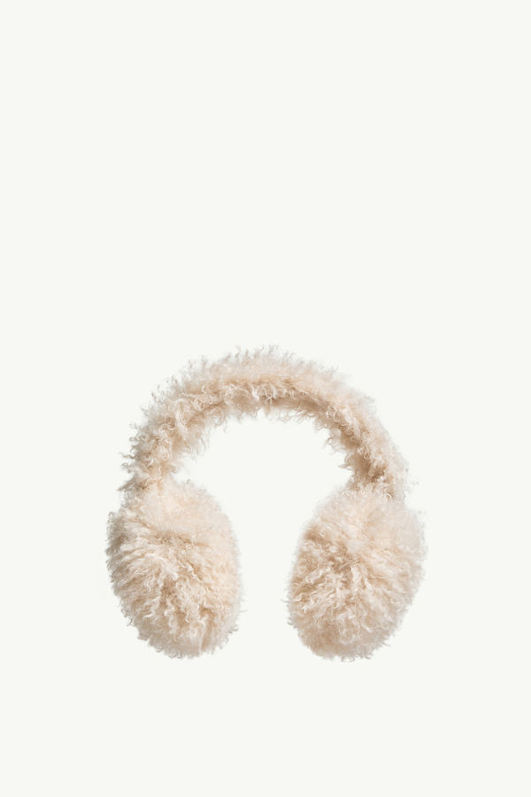 Cache-oreilles matelassé en teddy Femmes Beige Clair Moncler 0