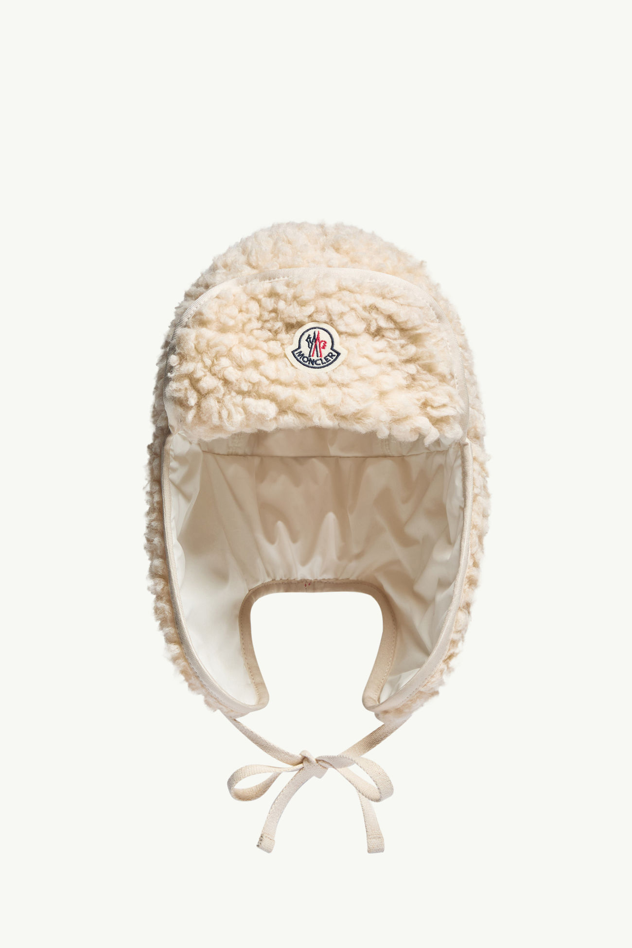 Chapeau en teddy avec rabats pour les oreilles Femmes Blanc Ivoire Moncler 0