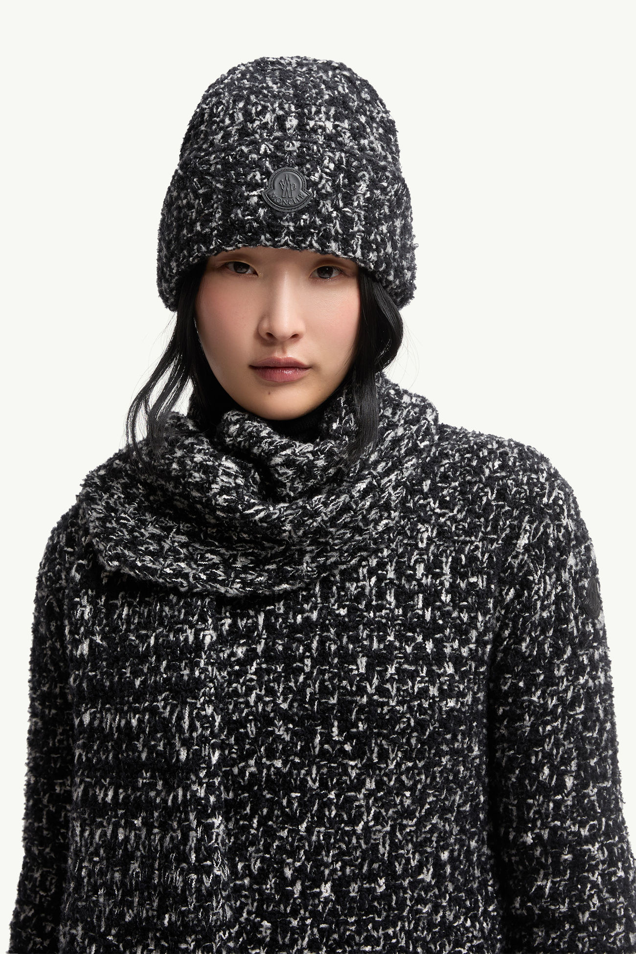 Berretto in misto lana e cotone Donna Nero Moncler 1