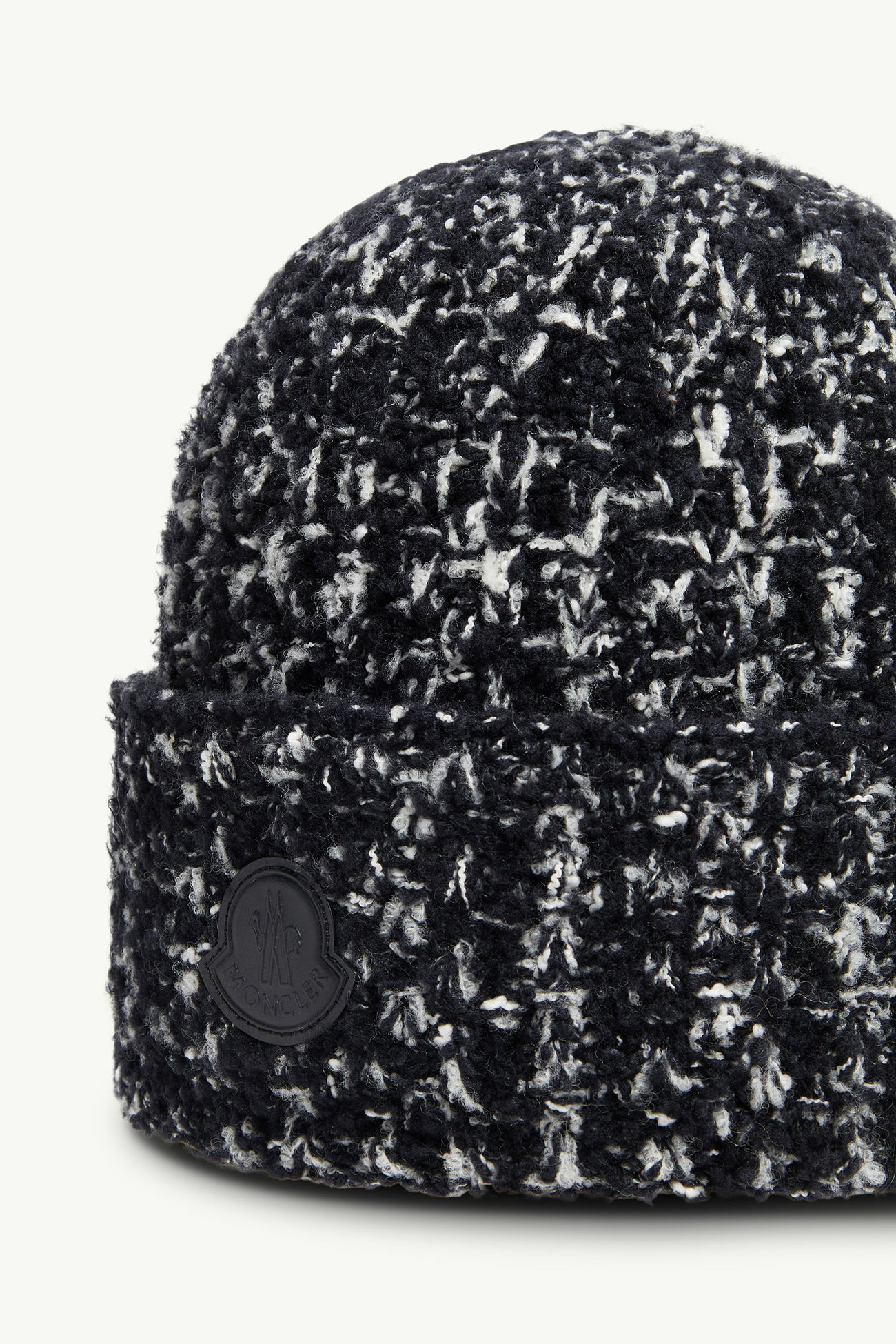 Wool & Cotton Blend Beanie Women Black Moncler 2