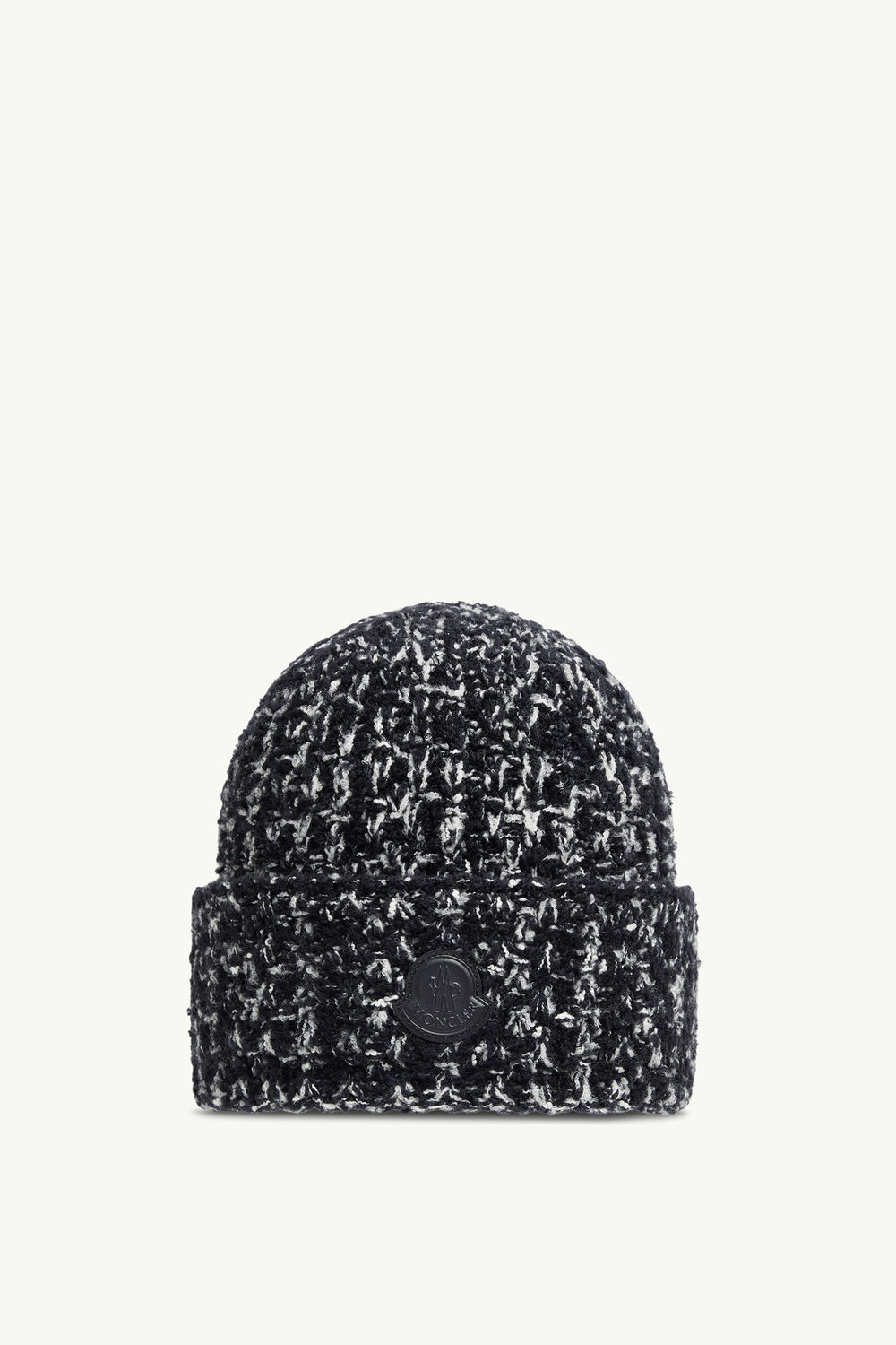 Wool & Cotton Blend Beanie Women Black Moncler 0
