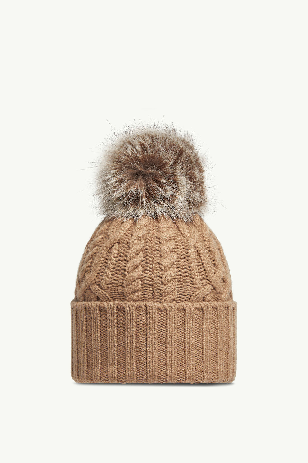 Cashmere Blend Beanie with Pom Pom Women Beige Moncler 3