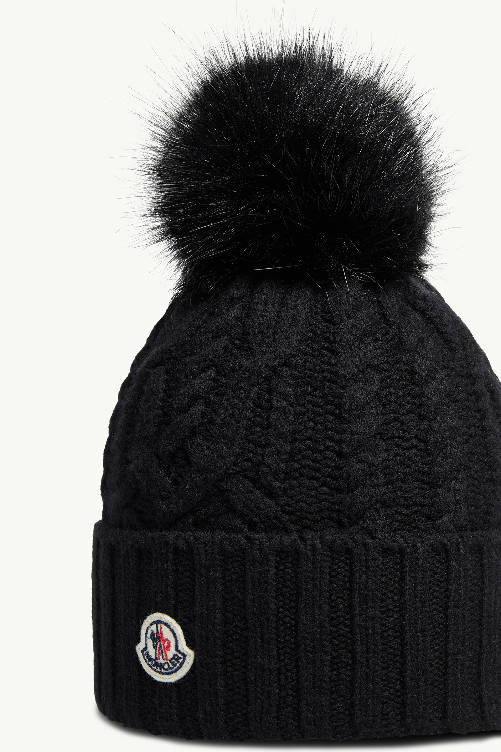 絨球裝飾羊絨混紡冷帽 中性 黑色 Moncler 2