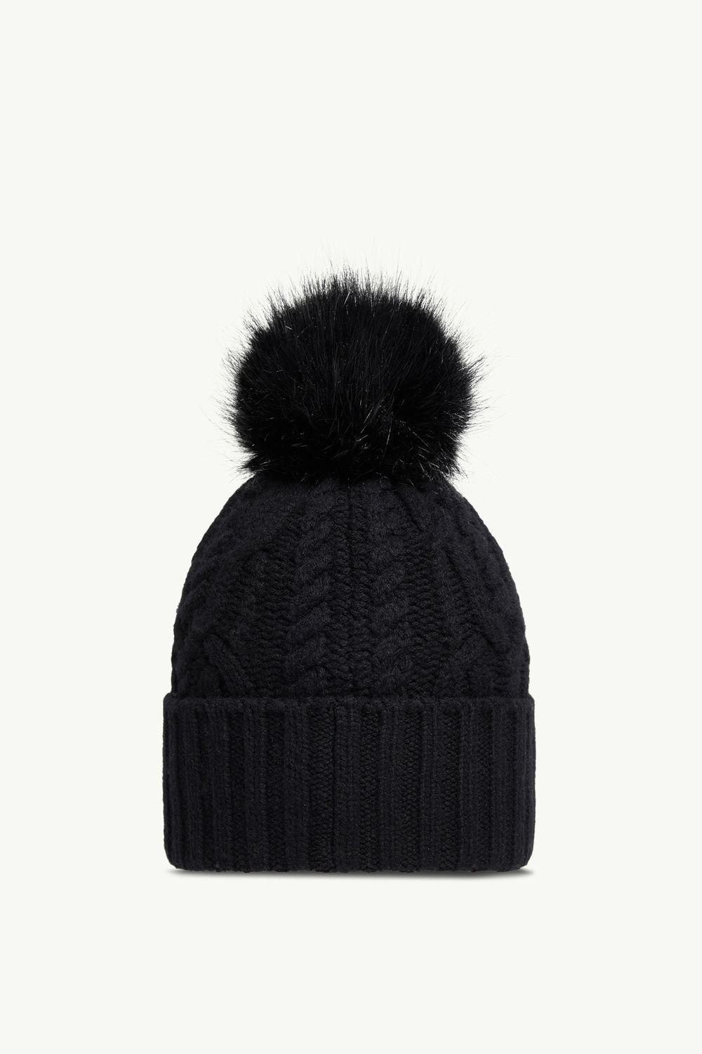 Cashmere Blend Beanie with Pom Pom Gender Neutral Black Moncler 3