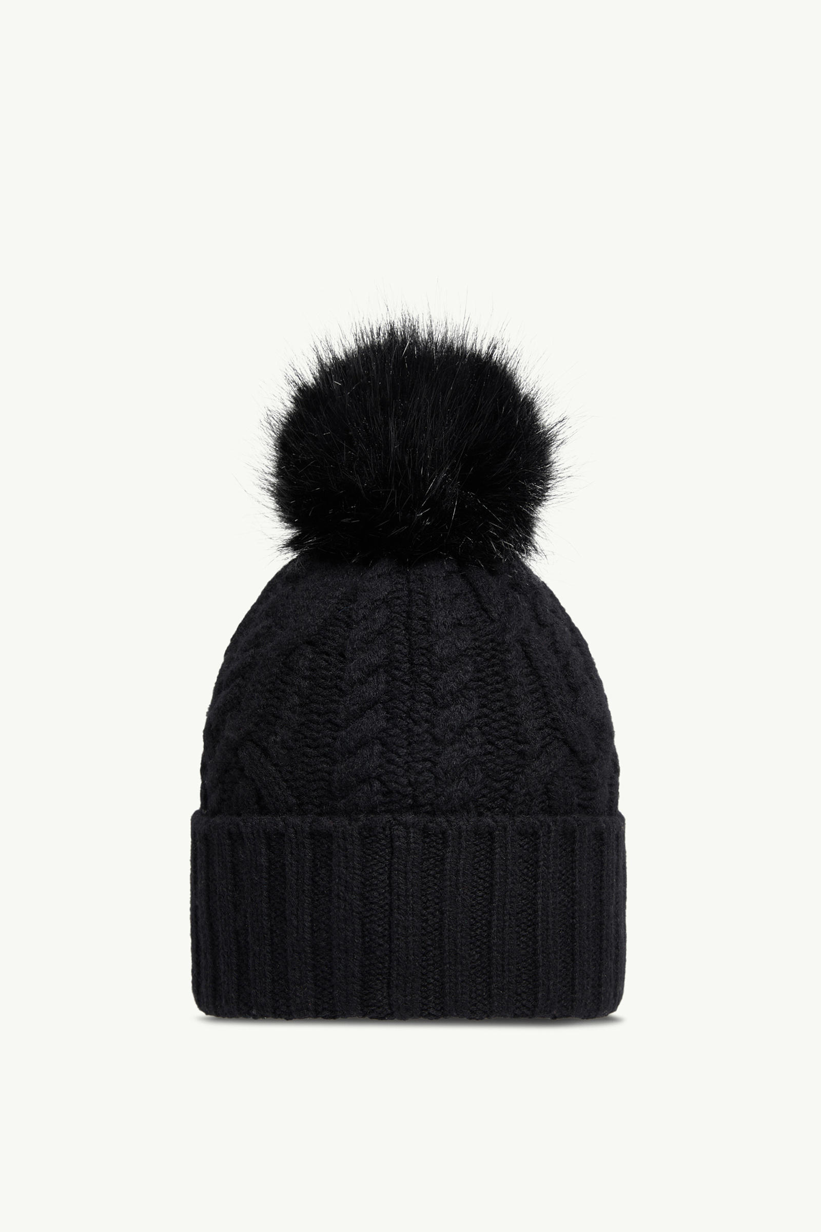 絨球裝飾羊絨混紡冷帽 中性 黑色 Moncler 3