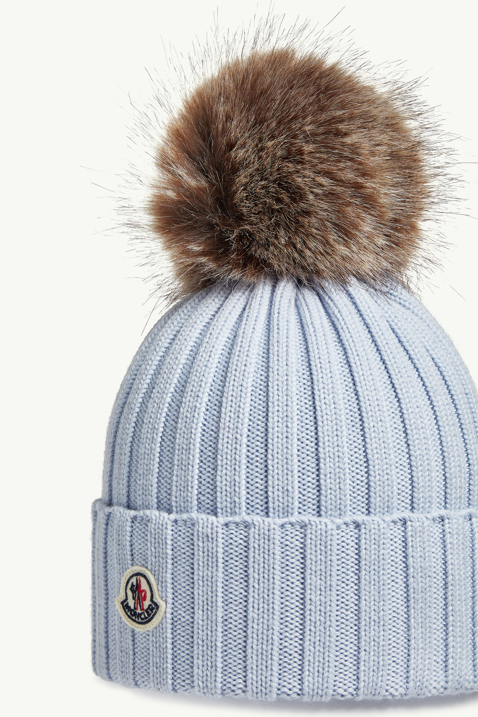Bonnet en laine avec pompon Femmes Bleu clair Moncler 2