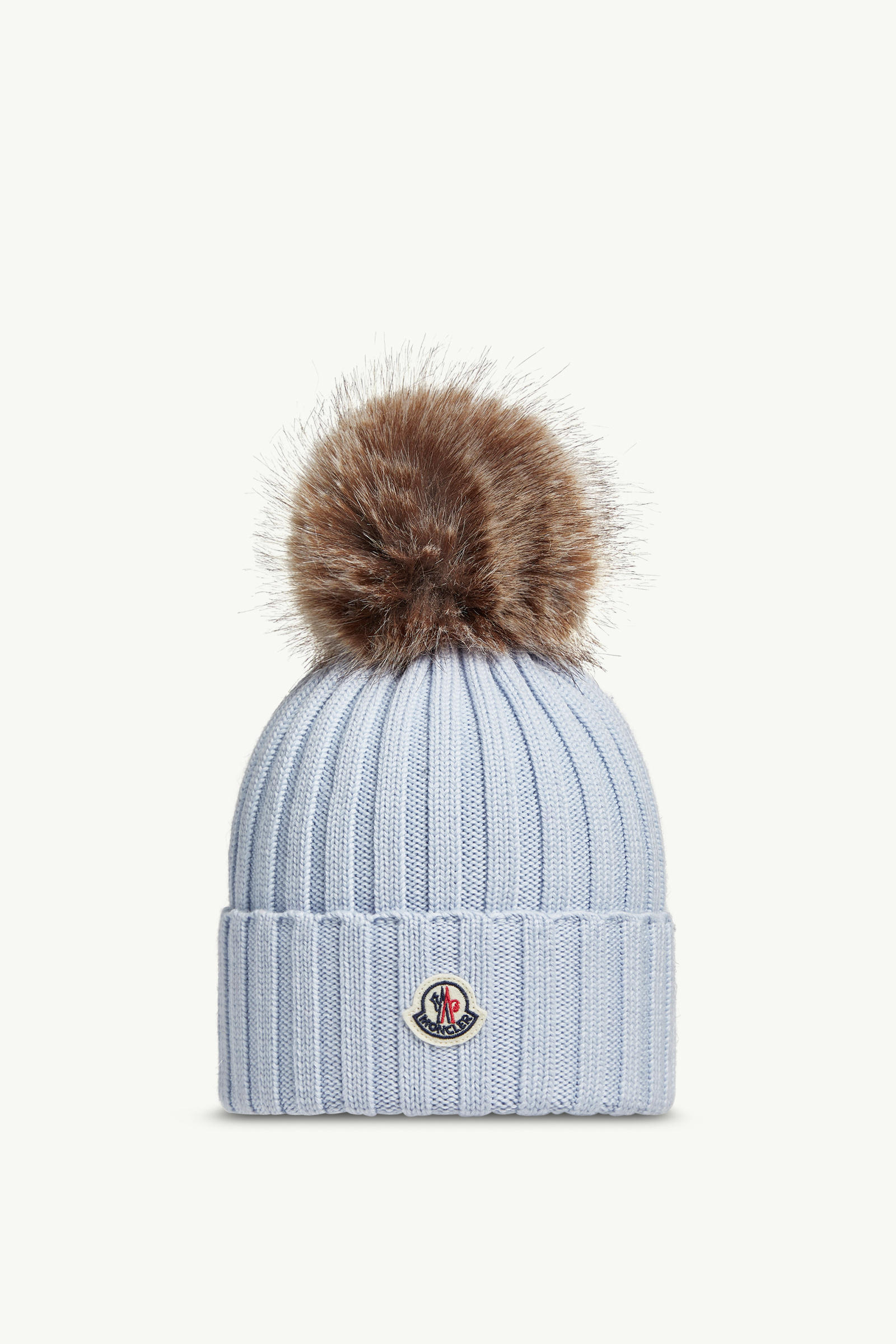 Bonnet en laine avec pompon Femmes Bleu clair Moncler 0