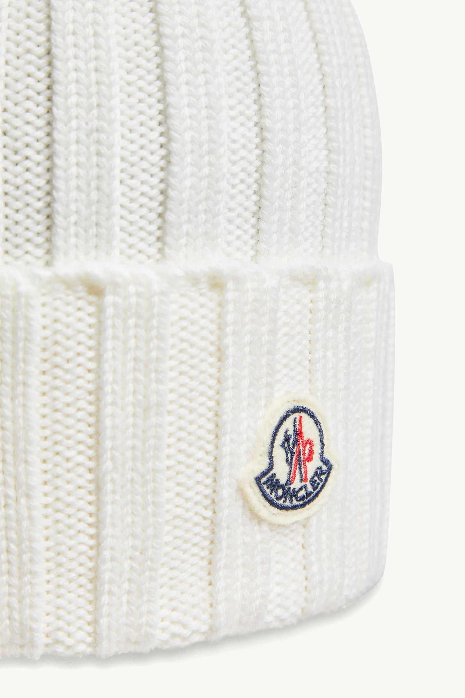 Wool Beanie with Pom Pom Women White Moncler 4